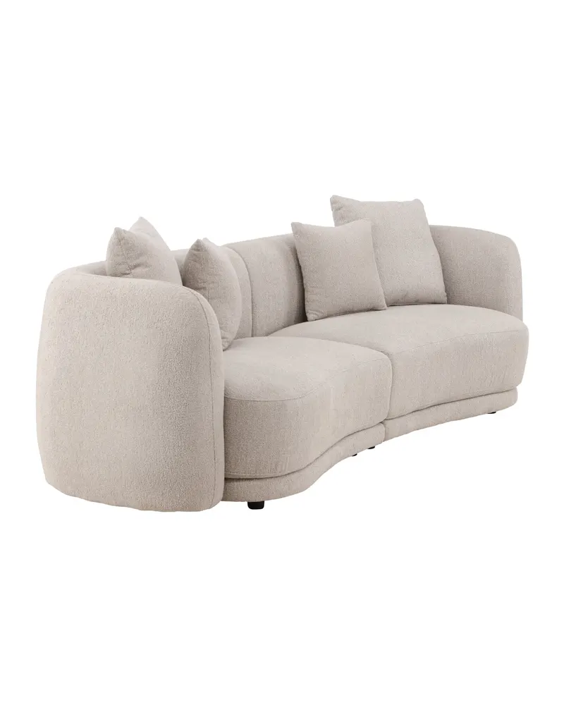 Cielo Sofa mit runden Kanten in Beige, Gestell Schwarz, Bouclé, Ansicht 12
