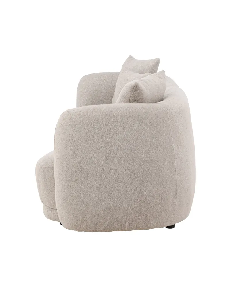 Cielo Sofa mit runden Kanten in Beige, Gestell Schwarz, Bouclé, Ansicht 4