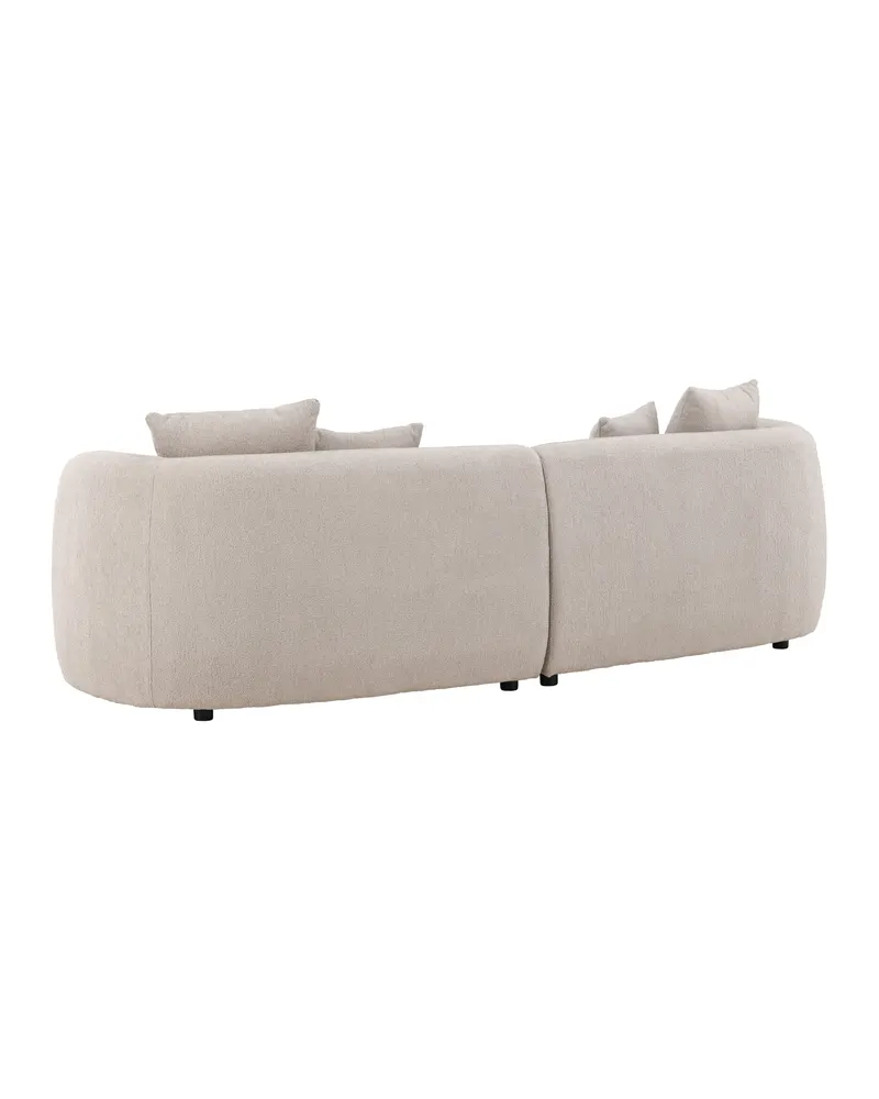 Cielo Sofa mit runden Kanten in Beige, Gestell Schwarz, Bouclé, Ansicht 5