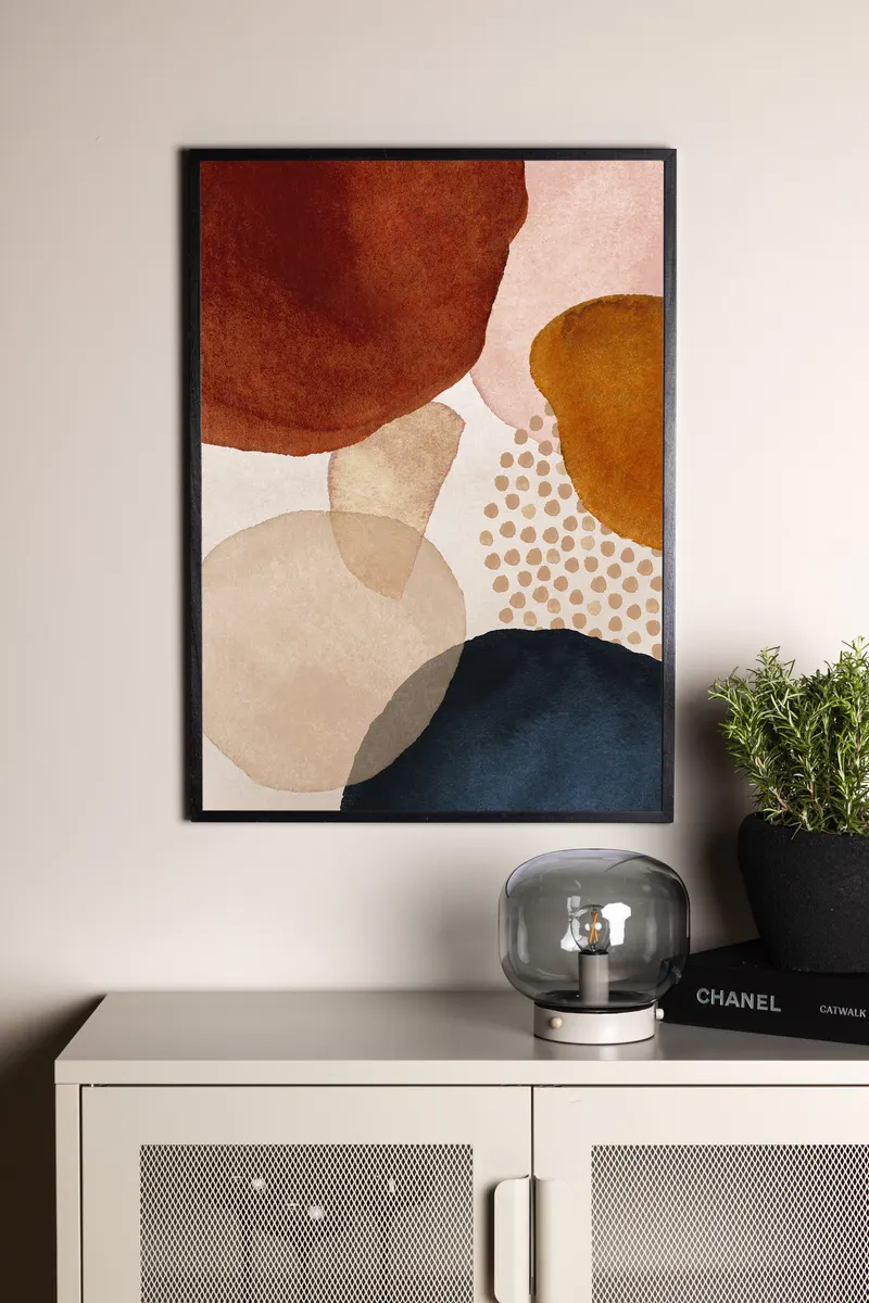 Circles Poster mit Kreisformen in 70 × 50 cm, im Wohnraum, Ansicht 1