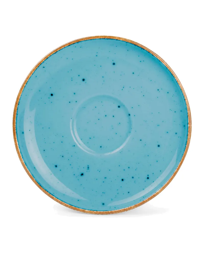 Collect Untertasse in Blau, Porzellan mit reaktiver Glasur