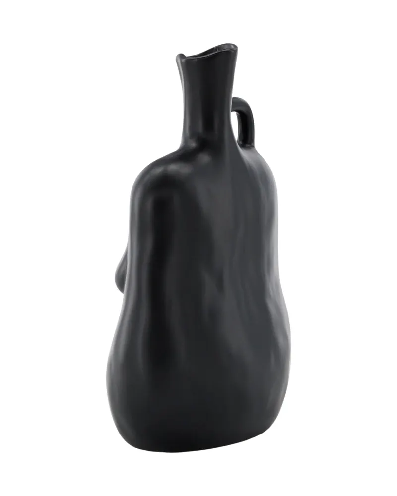 Conta Vase in Torso-Form mit Henkel aus Steinzeug in Schwarz, Ansicht 8