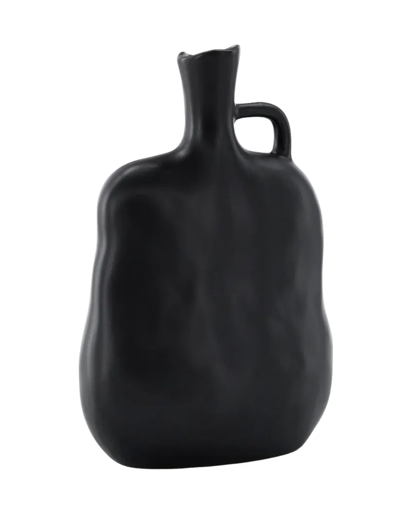 Conta Vase in Torso-Form mit Henkel aus Steinzeug in Schwarz, Ansicht 9
