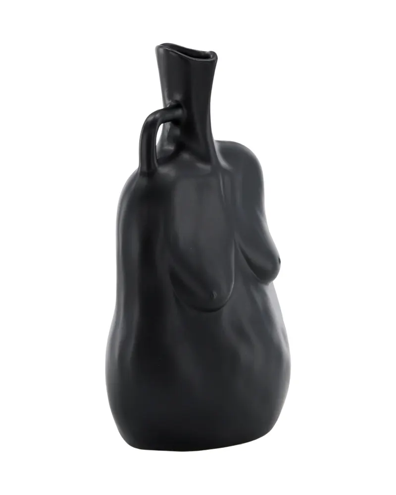 Conta Vase in Torso-Form mit Henkel aus Steinzeug in Schwarz, Ansicht 3