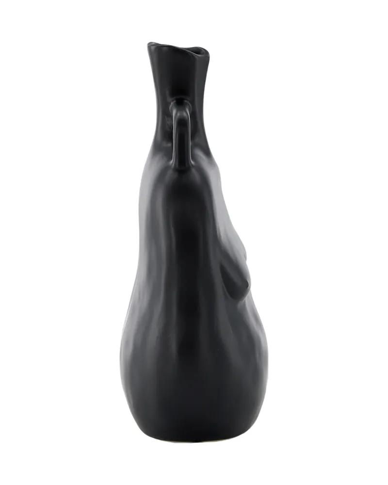 Conta Vase in Torso-Form mit Henkel aus Steinzeug in Schwarz, Ansicht 4