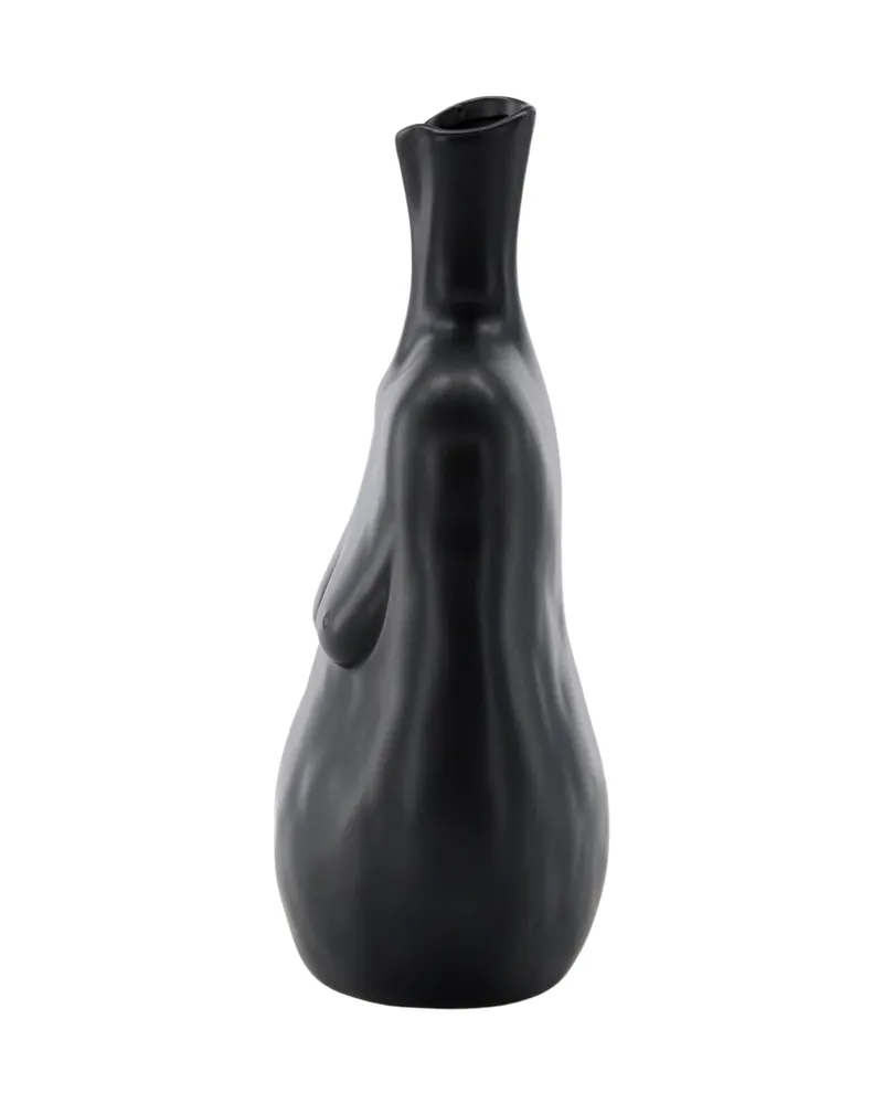 Conta Vase in Torso-Form mit Henkel aus Steinzeug in Schwarz, Ansicht 7