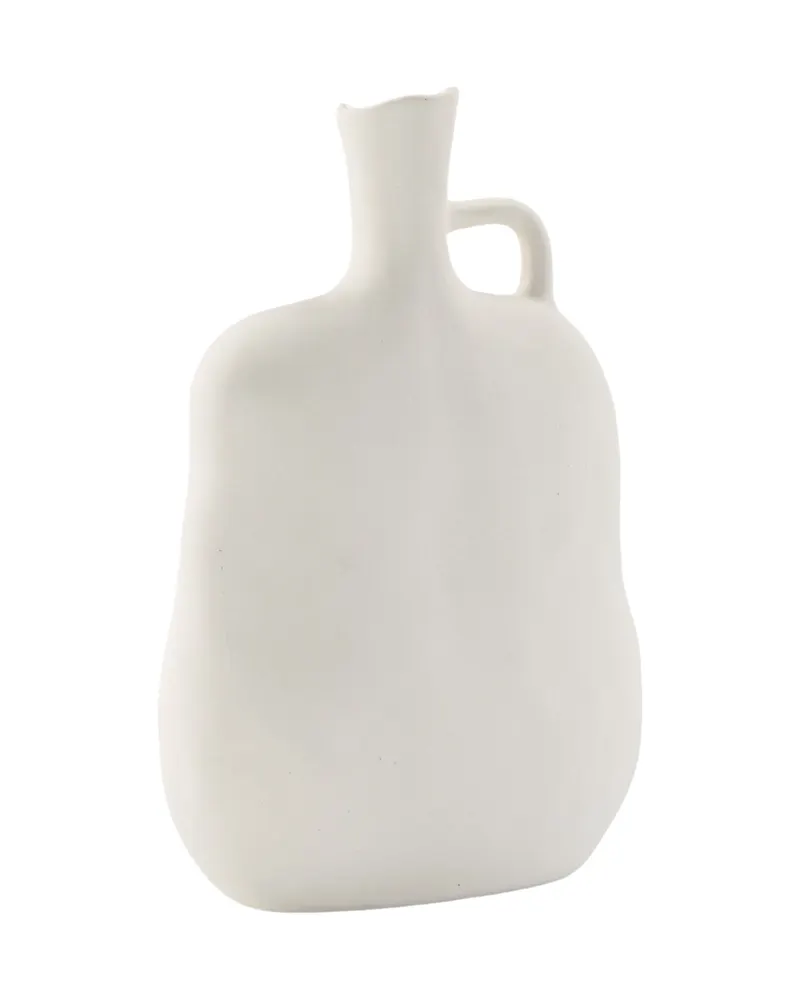 Conta Vase in Torso-Form mit Henkel aus Steinzeug in Cremeweiß, Ansicht 9