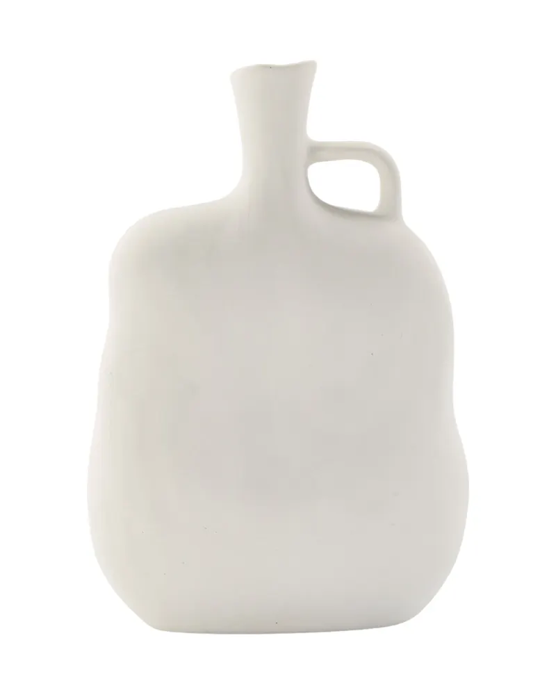 Conta Vase in Torso-Form mit Henkel aus Steinzeug in Cremeweiß, Ansicht 10