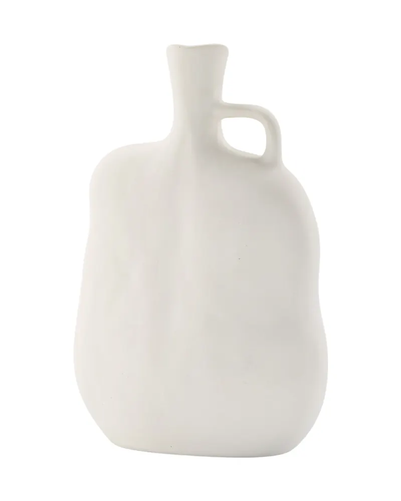 Conta Vase in Torso-Form mit Henkel aus Steinzeug in Cremeweiß, Ansicht 11