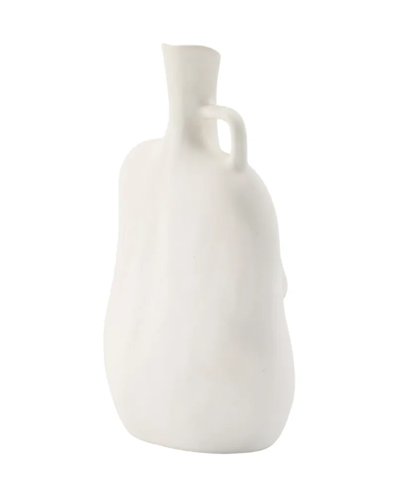 Conta Vase in Torso-Form mit Henkel aus Steinzeug in Cremeweiß, Ansicht 12