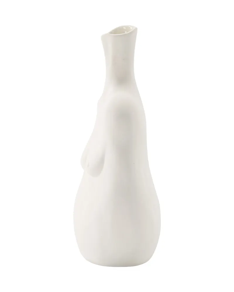 Conta Vase in Torso-Form mit Henkel aus Steinzeug in Cremeweiß, Ansicht 7