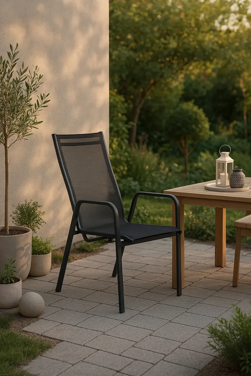 Copacabana Gartensessel im 2er-Set in Schwarz, im Wohnraum