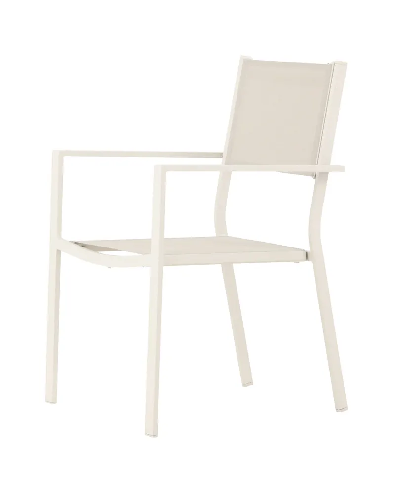 Copacabana stapelbarer Gartenstuhl mit Armlehnen in Beige, Ansicht 9