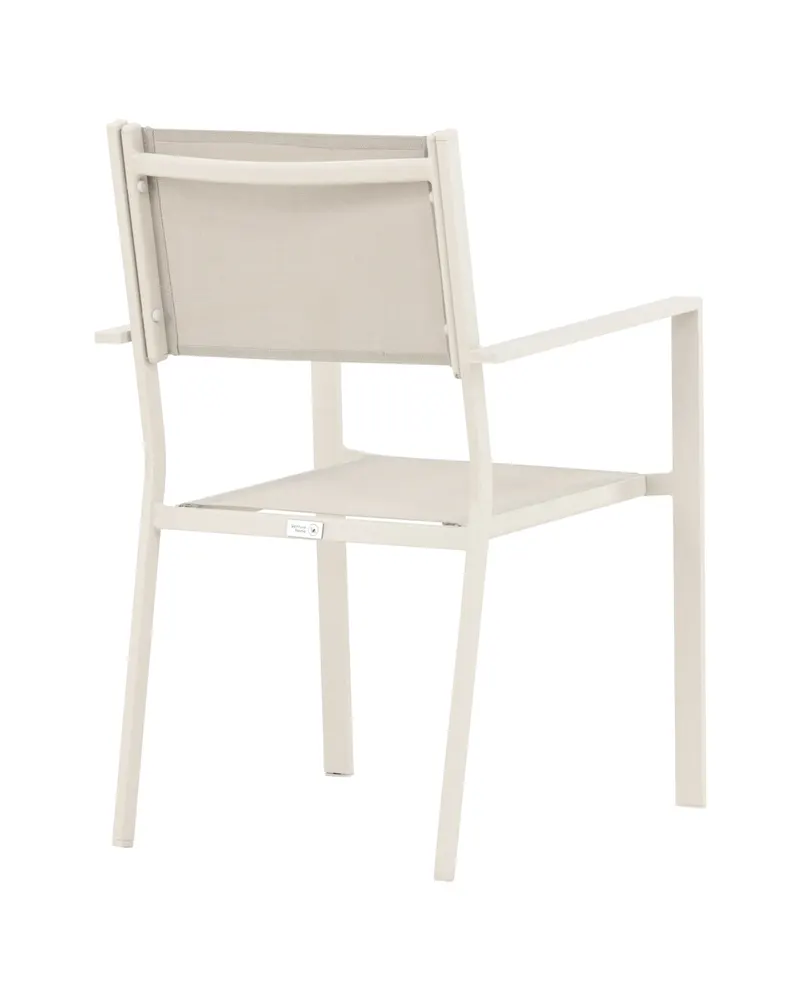 Copacabana stapelbarer Gartenstuhl mit Armlehnen in Beige, Ansicht 12