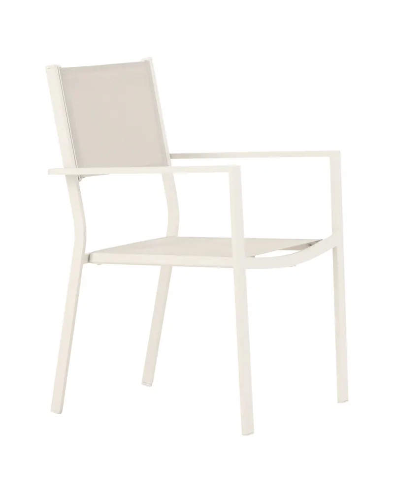 Copacabana stapelbarer Gartenstuhl mit Armlehnen in Beige, Ansicht 13