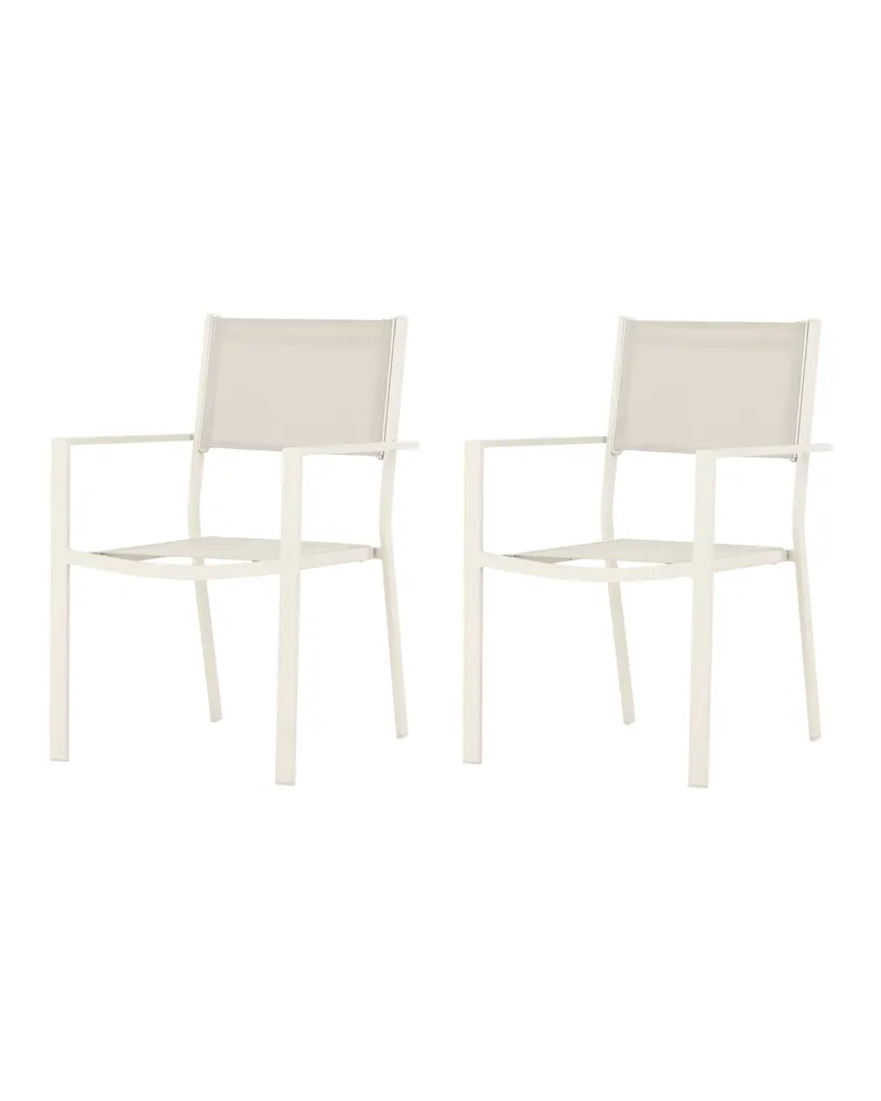 Copacabana stapelbarer Gartenstuhl mit Armlehnen in Beige, Ansicht 2