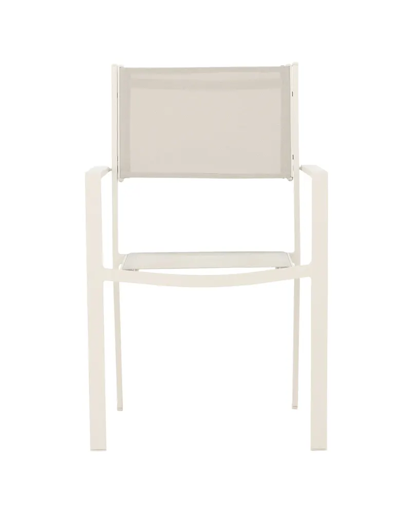 Copacabana stapelbarer Gartenstuhl mit Armlehnen in Beige, Ansicht 3