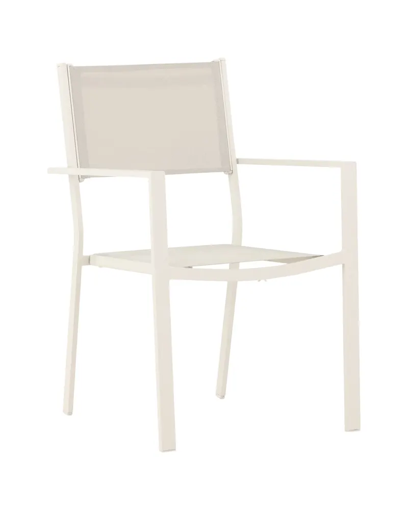 Copacabana stapelbarer Gartenstuhl mit Armlehnen in Beige, Ansicht 4