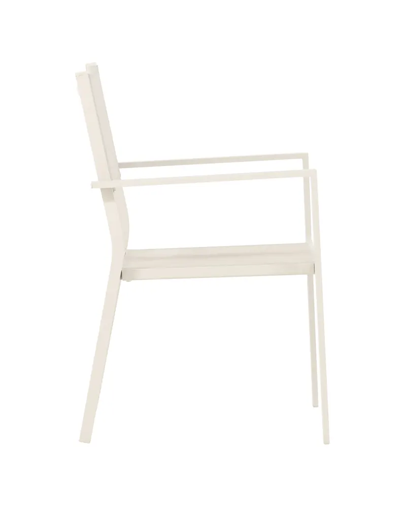 Copacabana stapelbarer Gartenstuhl mit Armlehnen in Beige, Ansicht 5
