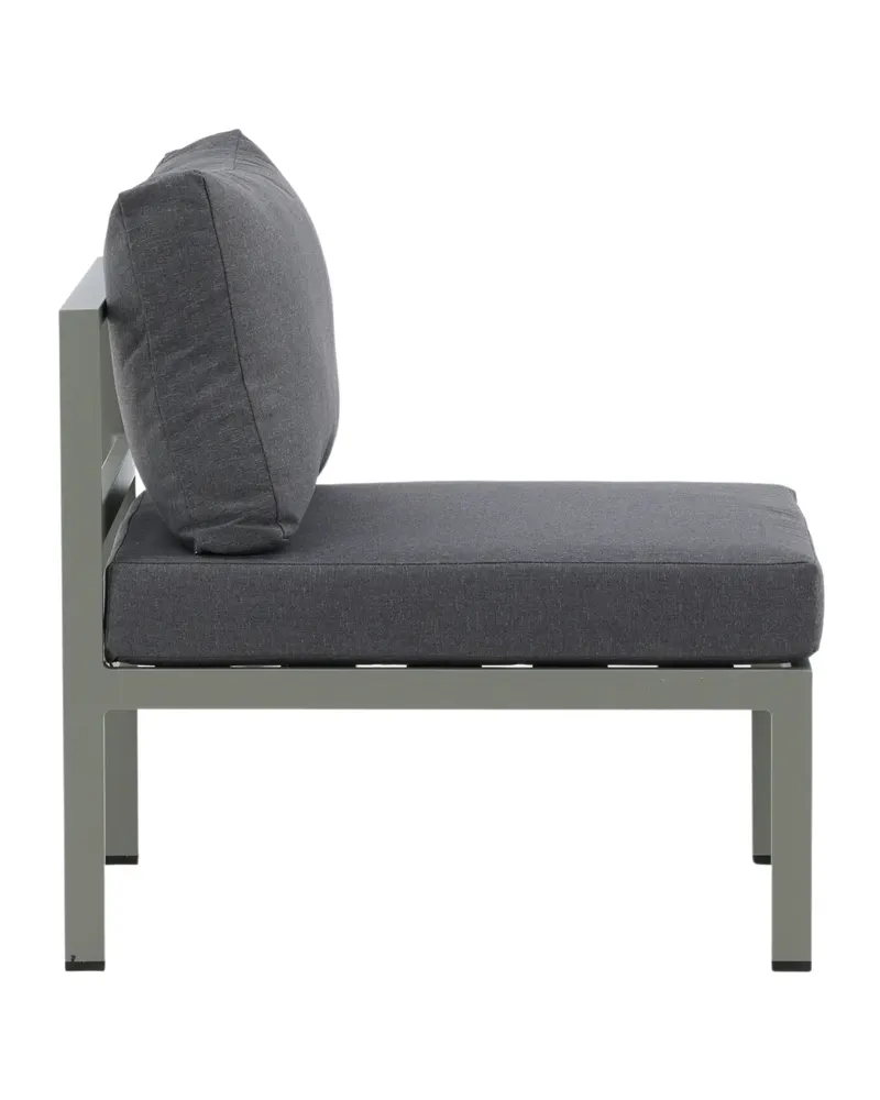 Copacabana Loungemodul für modulare Gartenmöbel in 74 × 65 × 70 cm, Grau, Gestell Khaki, Polyester, Ansicht 4