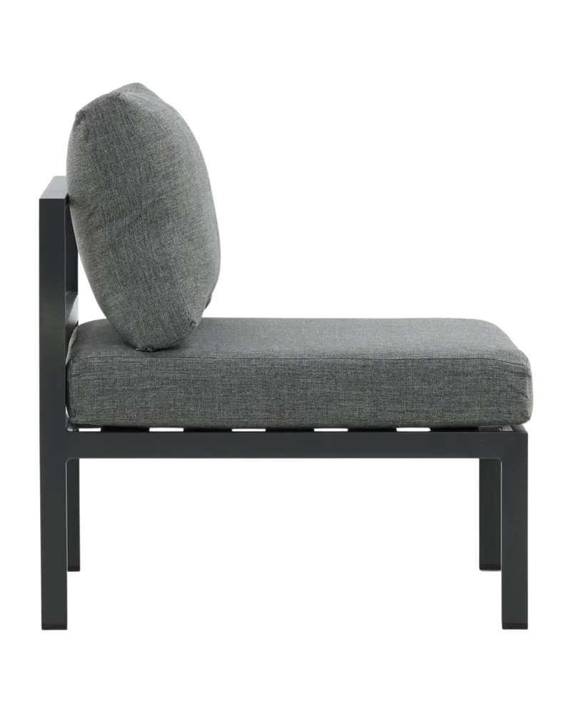 Copacabana Loungemodul für modulare Gartenmöbel in 74 × 65 × 70 cm, Grau, Gestell Schwarz, Polyester, Ansicht 10