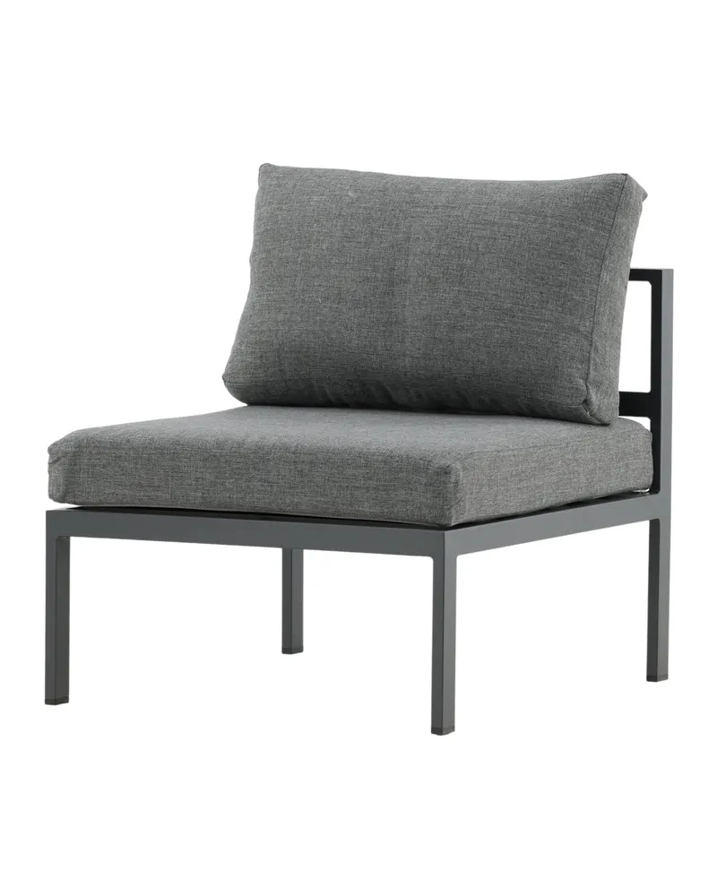 Copacabana Loungemodul für modulare Gartenmöbel in 74 × 65 × 70 cm, Grau, Gestell Schwarz, Polyester, Ansicht 2
