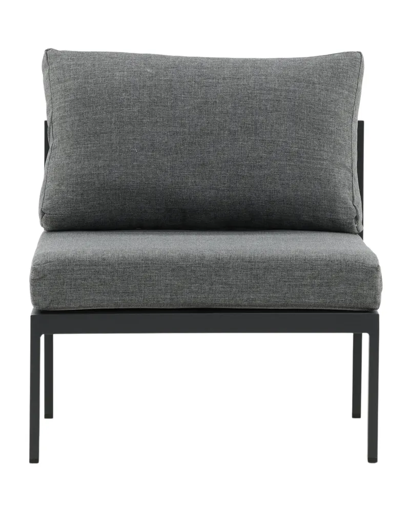 Copacabana Loungemodul für modulare Gartenmöbel in 74 × 65 × 70 cm, Grau, Gestell Schwarz, Polyester, Ansicht 3