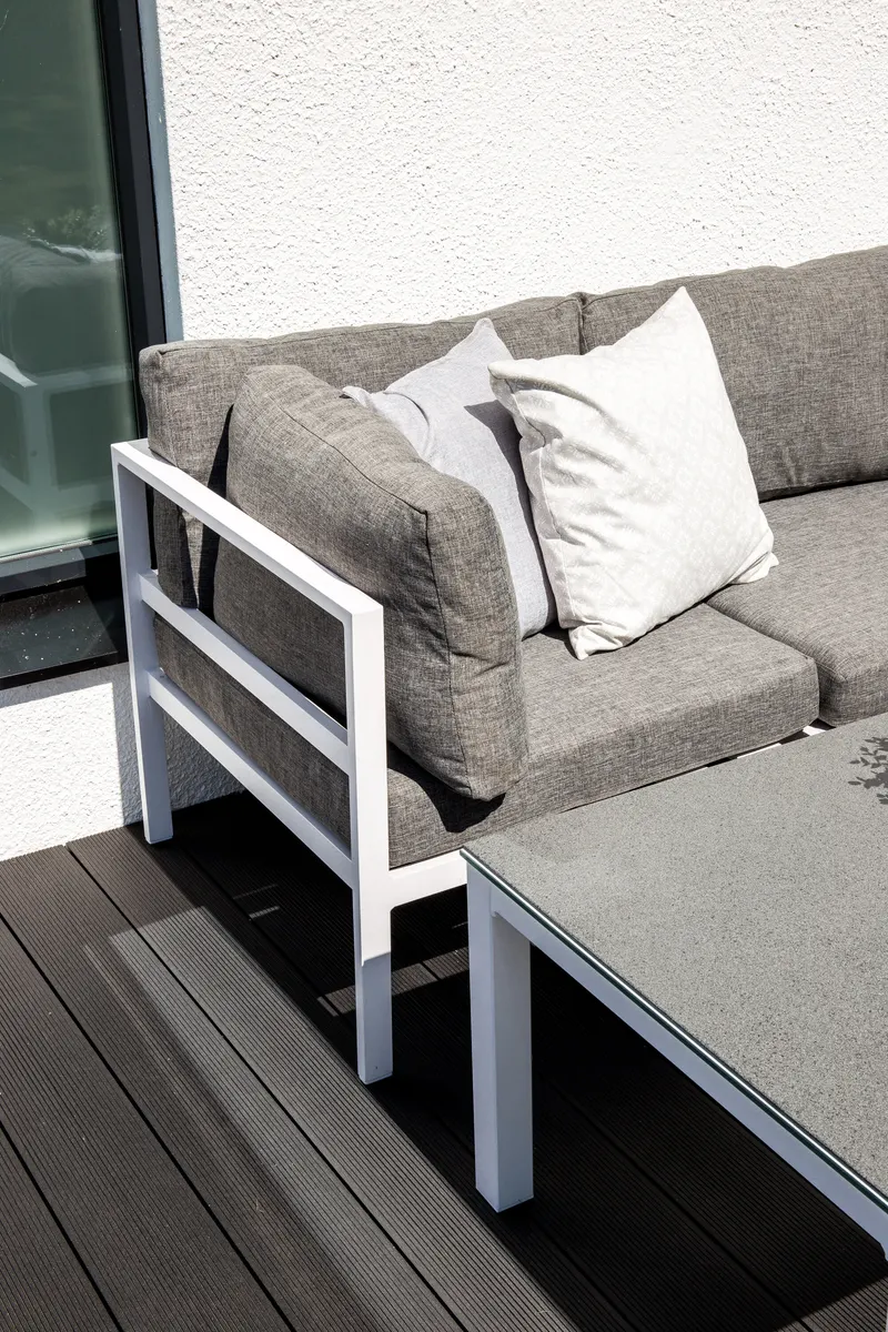 Copacabana Loungemodul für modulare Gartenmöbel in 74 × 65 × 74 cm, Weiß, Polyester, im Wohnraum