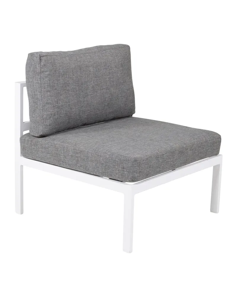 Copacabana Loungemodul für modulare Gartenmöbel in 74 × 66 × 70 cm, Grau, Gestell Weiß, Polyester, Ansicht 2