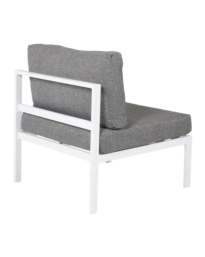 Copacabana Loungemodul für modulare Gartenmöbel in 74 × 66 × 70 cm, Grau, Gestell Weiß, Polyester, Ansicht 3