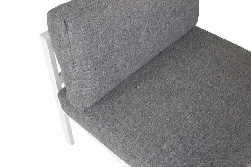 Copacabana Loungemodul für modulare Gartenmöbel in 74 × 66 × 70 cm, Grau, Gestell Weiß, Polyester, Ansicht 4