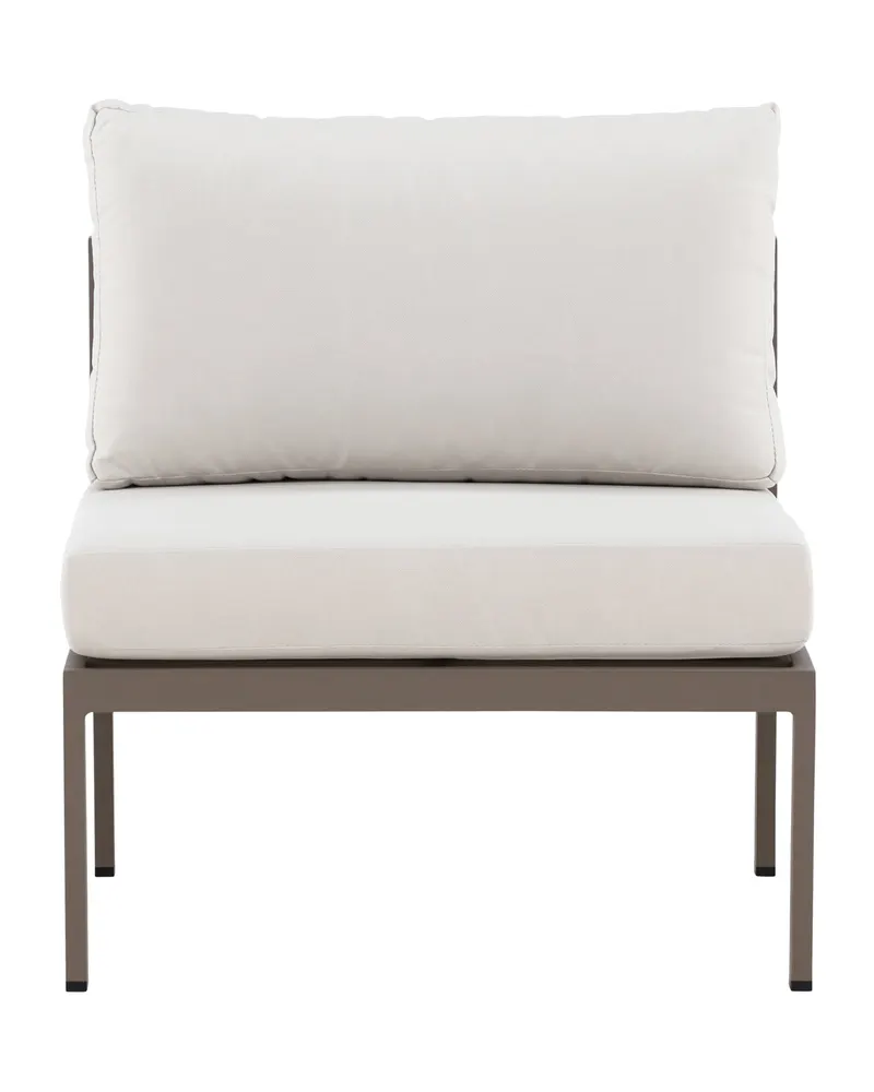 Copacabana Loungemodul für modulare Gartenmöbel in 74 × 65 × 70 cm, Beige, Gestell Braun, Olefin, Ansicht 2