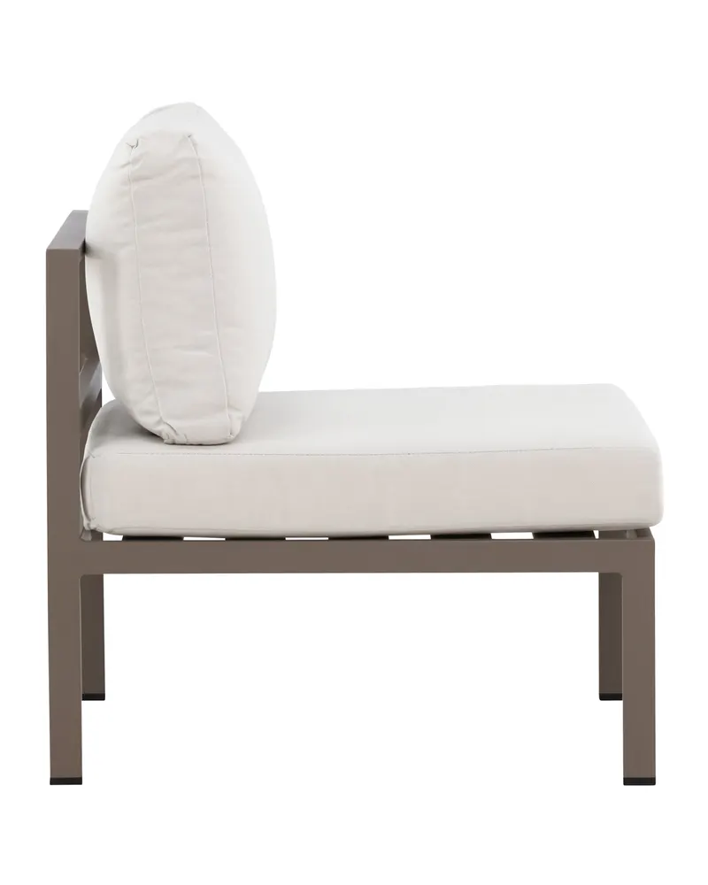 Copacabana Loungemodul für modulare Gartenmöbel in 74 × 65 × 70 cm, Beige, Gestell Braun, Olefin, Ansicht 4