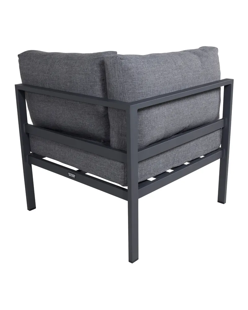 Copacabana Loungemodul für modulare Gartenmöbel in 74 × 74 × 65 cm, Dunkelgrau, Gestell Schwarz, Polyester, Ansicht 3