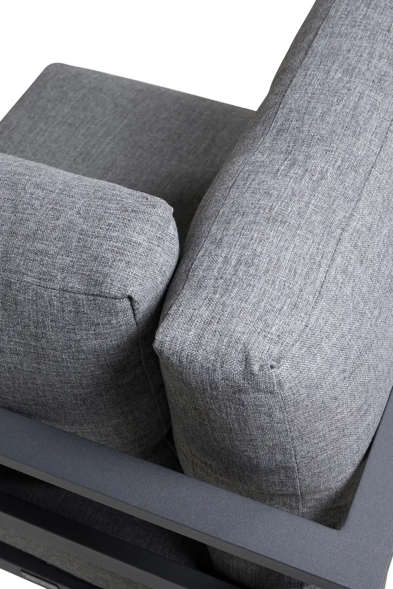 Copacabana Loungemodul für modulare Gartenmöbel in 74 × 74 × 65 cm, Dunkelgrau, Gestell Schwarz, Polyester, Ansicht 4