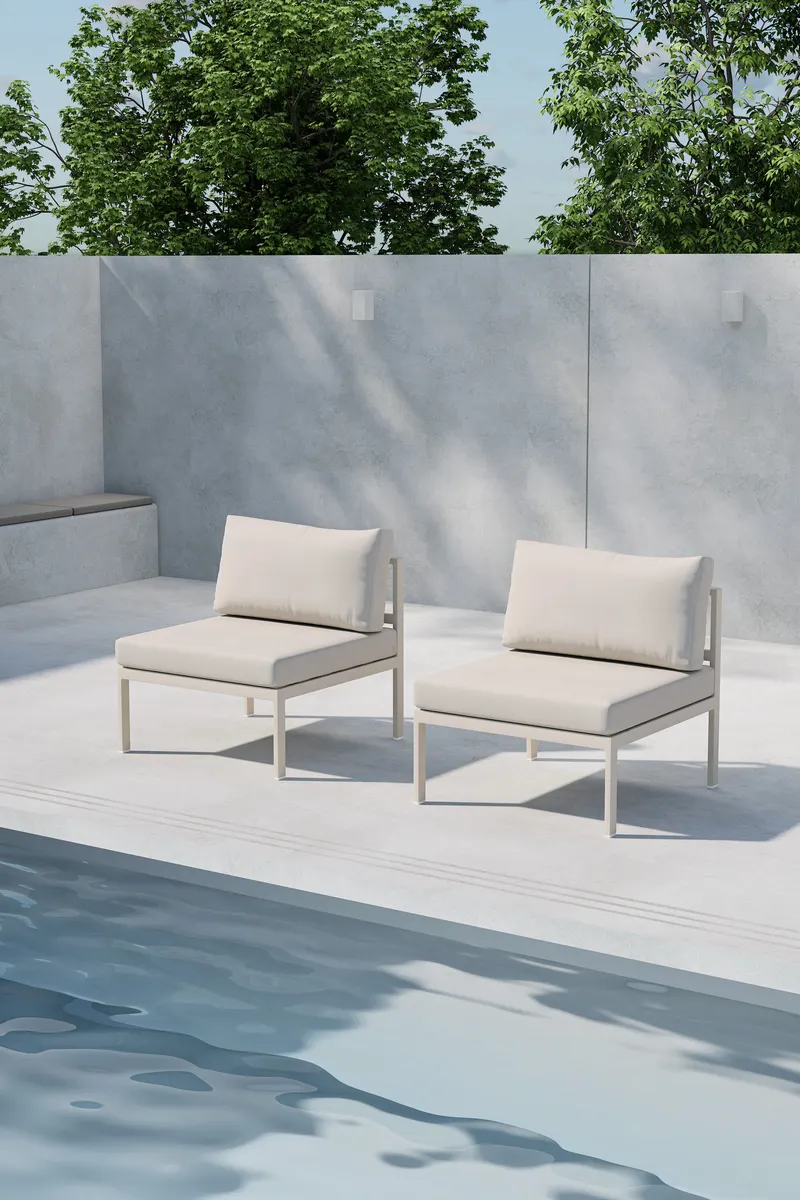 Copacabana Loungemodul für modulare Gartenmöbel in 74 × 70 × 65 cm, Beige, Polyester, im Wohnraum, Ansicht 1