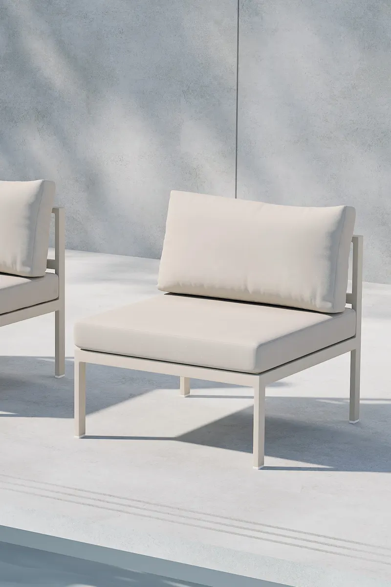 Copacabana Loungemodul für modulare Gartenmöbel in 74 × 70 × 65 cm, Beige, Polyester, im Wohnraum, Ansicht 2