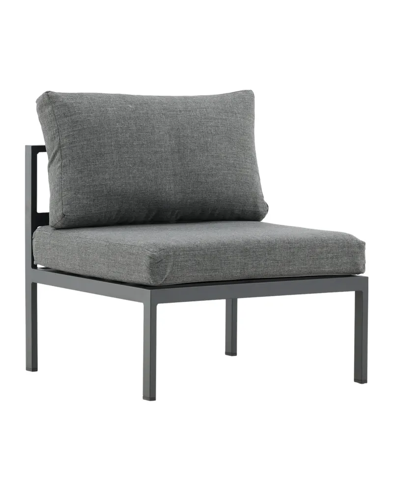 Copacabana Loungemodul für modulare Gartenmöbel in 74 × 70 × 65 cm, Dunkelgrau, Gestell Schwarz, Polyester, Ansicht 1