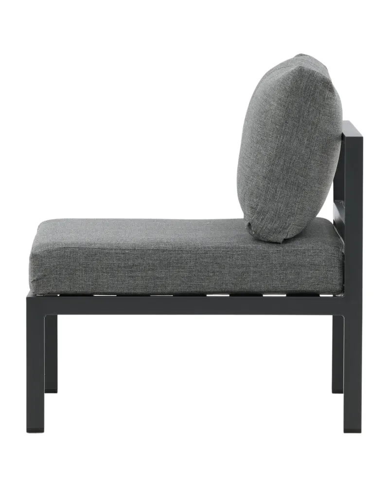 Copacabana Loungemodul für modulare Gartenmöbel in 74 × 70 × 65 cm, Dunkelgrau, Gestell Schwarz, Polyester, Ansicht 8