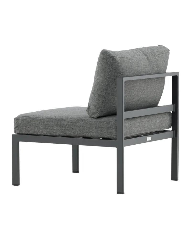 Copacabana Loungemodul für modulare Gartenmöbel in 74 × 70 × 65 cm, Dunkelgrau, Gestell Schwarz, Polyester, Ansicht 9