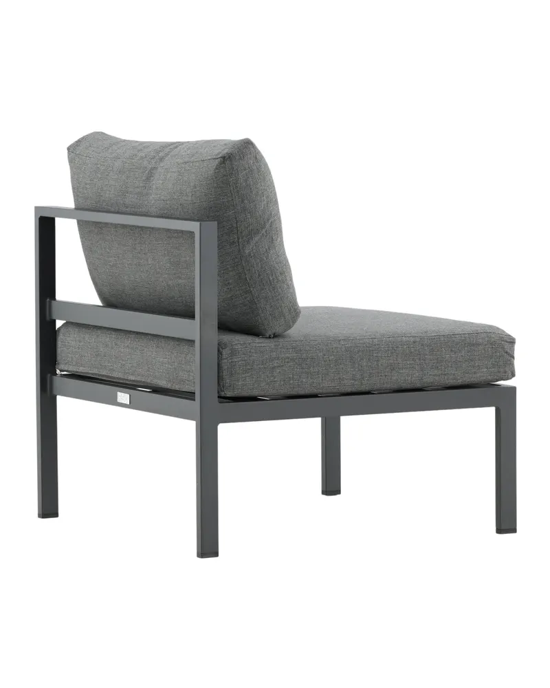 Copacabana Loungemodul für modulare Gartenmöbel in 74 × 70 × 65 cm, Dunkelgrau, Gestell Schwarz, Polyester, Ansicht 12
