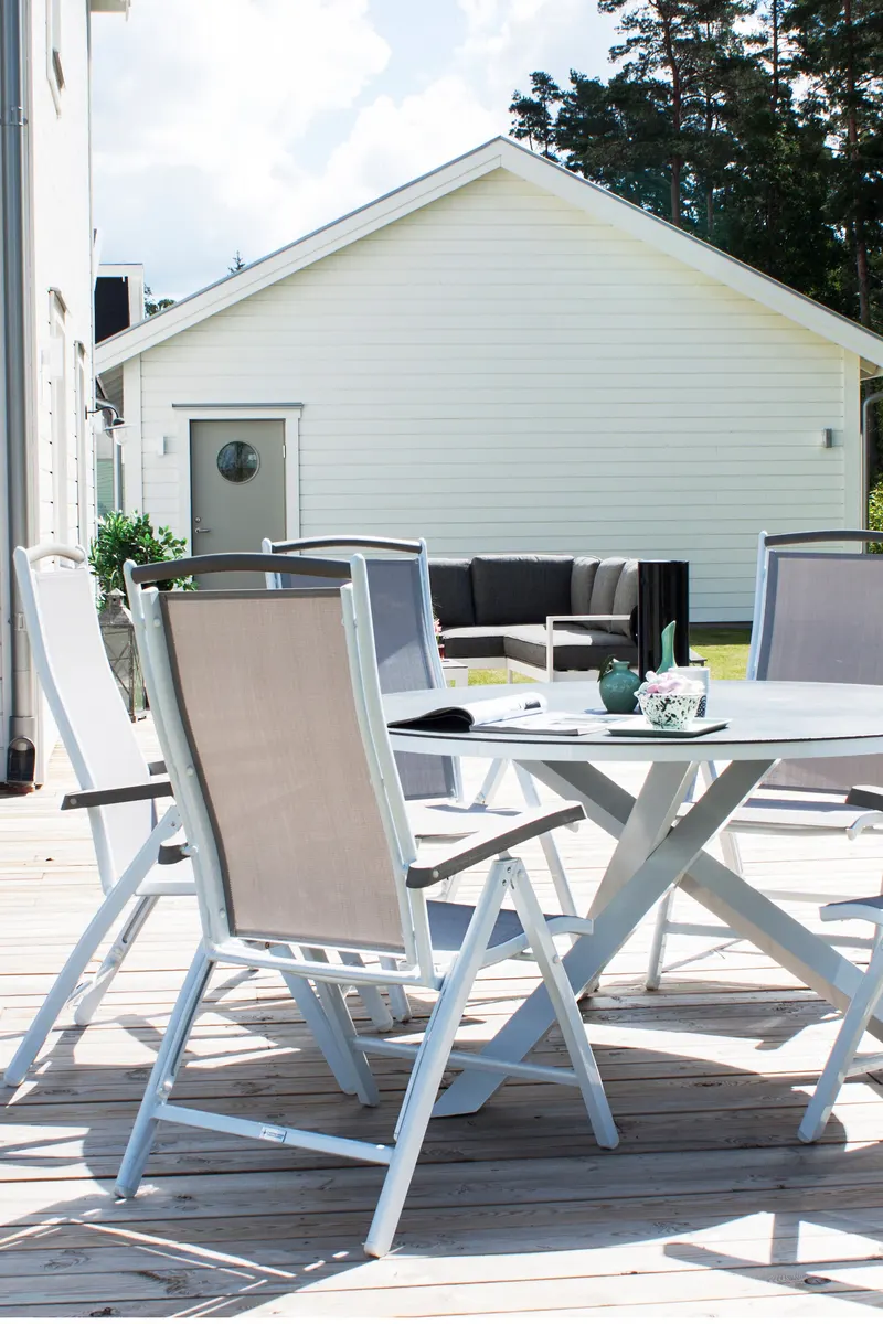 Copacabana runder Gartentisch mit Spraystone-Platte, im Wohnraum, Ansicht 5