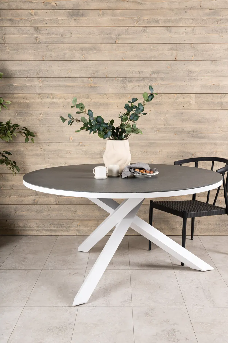Copacabana runder Gartentisch mit Spraystone-Platte, im Wohnraum, Ansicht 1