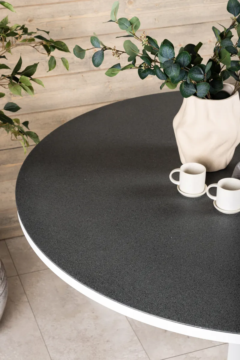 Copacabana runder Gartentisch mit Spraystone-Platte, im Wohnraum, Ansicht 3