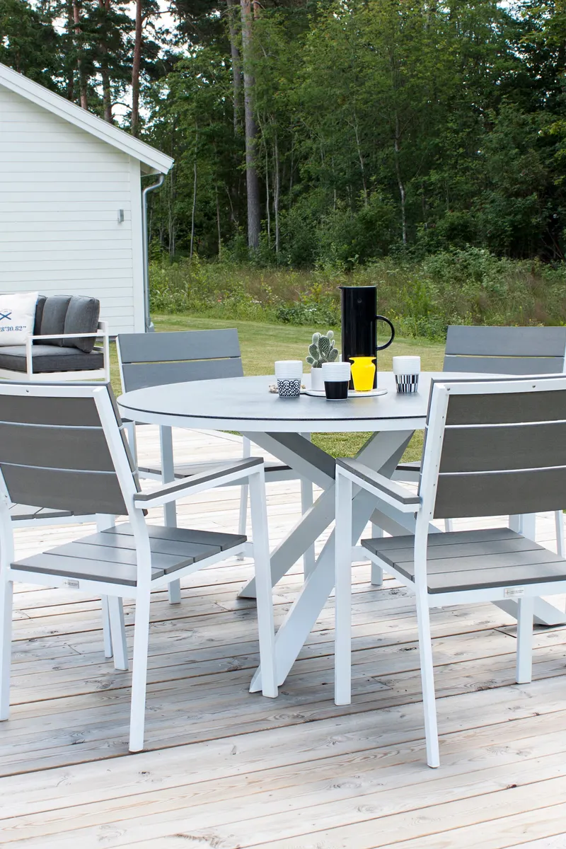 Copacabana runder Gartentisch mit Spraystone-Platte, im Wohnraum, Ansicht 4