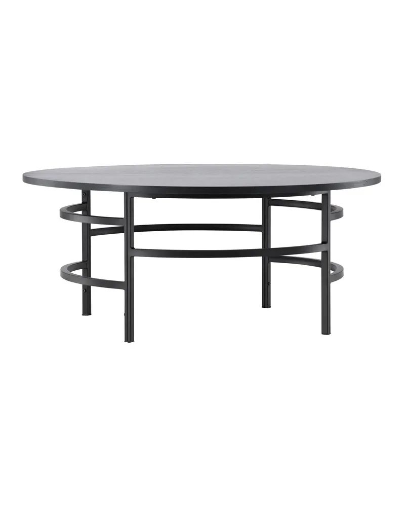 Copenhagen runder Couchtisch Ø 100 cm mit Ringgestell in Schwarz, Ansicht 1