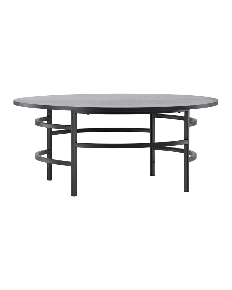 Copenhagen runder Couchtisch Ø 100 cm mit Ringgestell in Schwarz, Ansicht 8