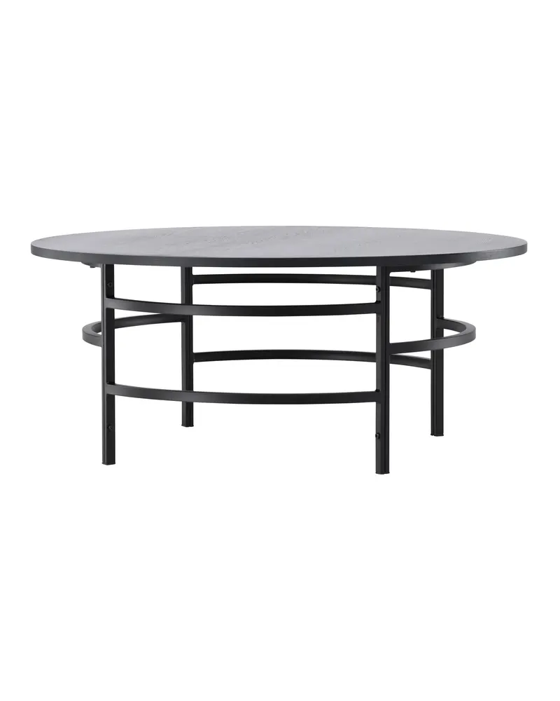 Copenhagen runder Couchtisch Ø 100 cm mit Ringgestell in Schwarz, Ansicht 12