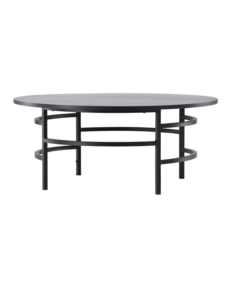 Copenhagen runder Couchtisch Ø 100 cm mit Ringgestell in Schwarz, Ansicht 2