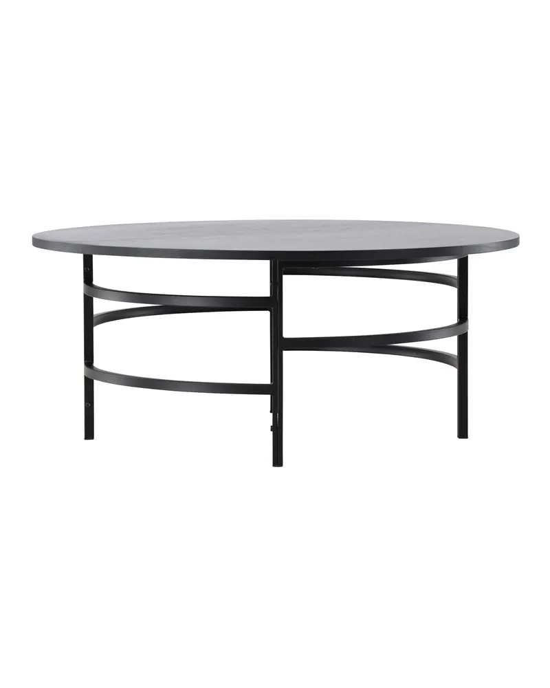 Copenhagen runder Couchtisch Ø 100 cm mit Ringgestell in Schwarz, Ansicht 3